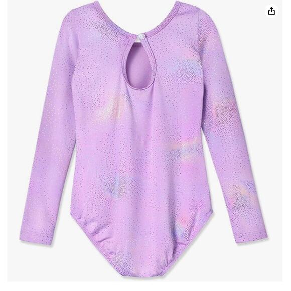 Leotard for Girls 82% spandex 18% polyester Sparkles Purple Solid SIZE 7/8 - Picture 2 of 6